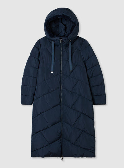 Parka imbottito lungo con cappuccio