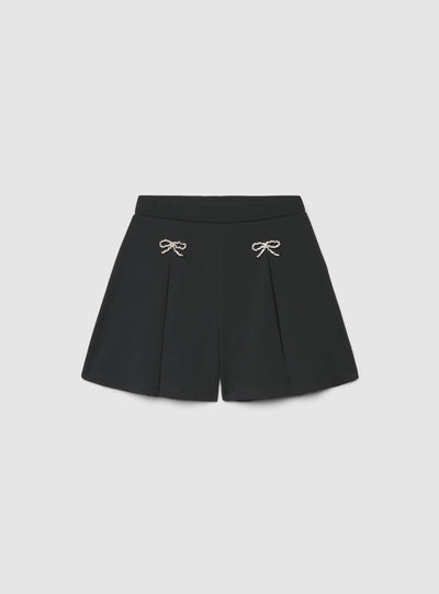 Shorts con fiocchi strass