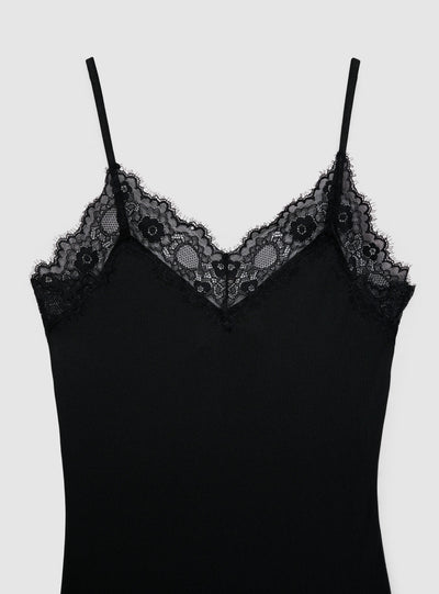 Body con spalline sottili e pizzo