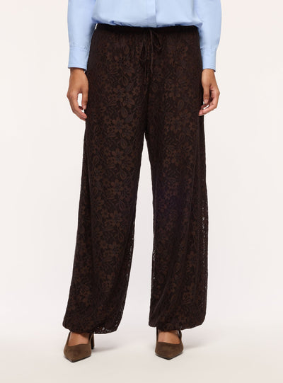 Pantaloni harem in pizzo con coulisse