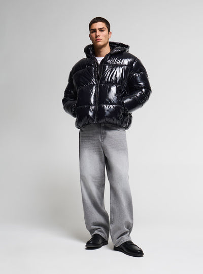 Jeans super baggy a tinta unita