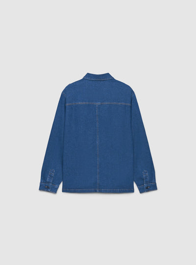 Camicia overshirt con bottoni a pressione e tasche