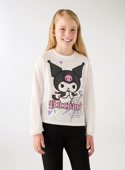 T-shirt a maniche lunghe con stampa Kuromi®