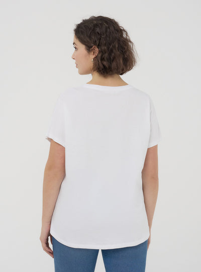 Wide plain-colour T-shirt