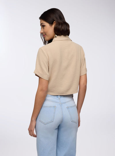 Camicia crop con nodo