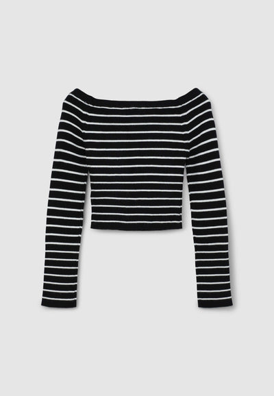 Maglia a righe con spalle scoperte