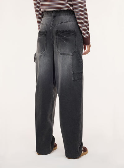 Jeans carpenter lunghi a tinta unita