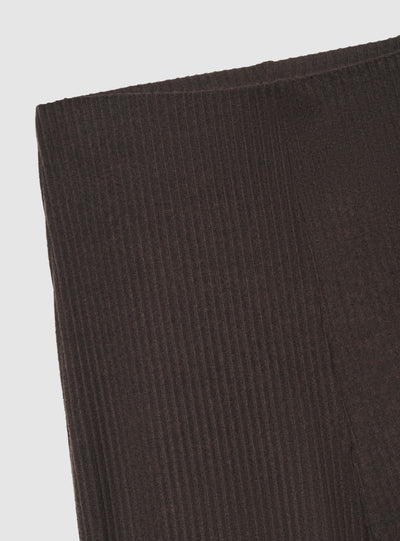 Pantaloni maxi wide leg a costine tinta unita