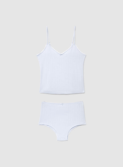 Pyjama-Set mit Spaghettiträger-Top und Culotte