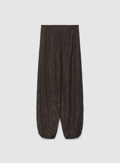 Pantaloni harem in pizzo con coulisse