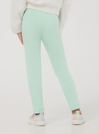 Solid colour stretch jersey leggings