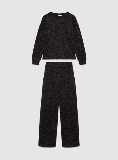 Set pigiama animalier con maglia e pantaloni lunghi