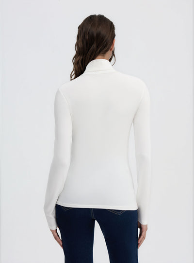 T-shirt a maniche lunghe con collo alto