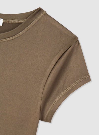 T-shirt a tinta unita a manica corta