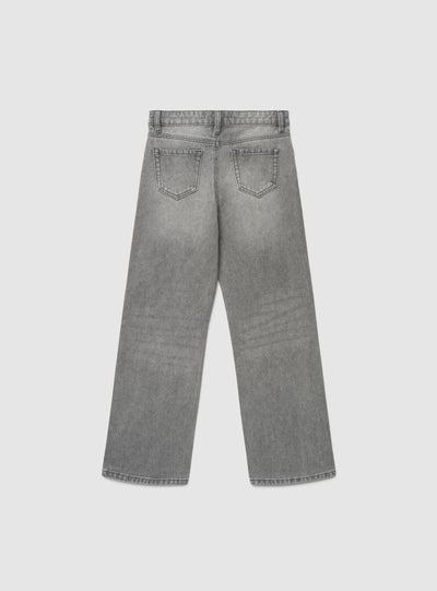 Jeans wide leg a tinta unita