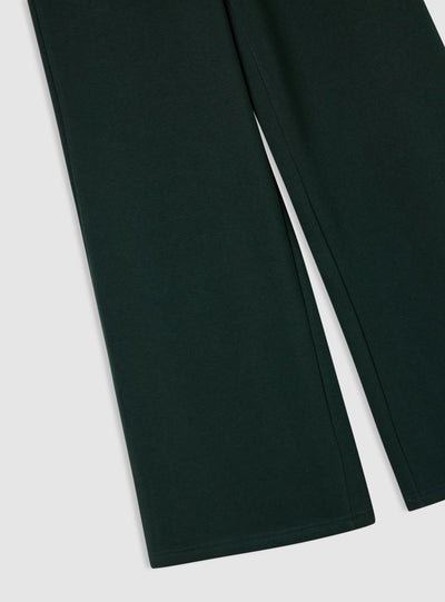 Pantaloni tuta wide leg con ricamo college