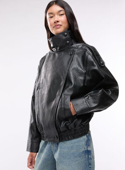 Giacca bomber con collo in piedi