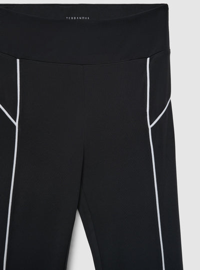 Leggings sportivi lunghi a zampa con piping