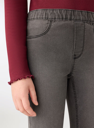 Jeggings a zampa con elastico in vita