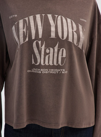 T-shirt ampia con stampa college
