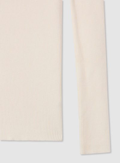 Unifarbiger, gerippter Rollkragenpullover