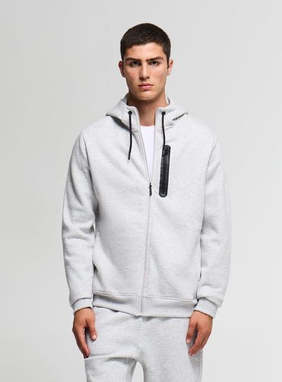 Felpa tecnica con zip e cappuccio