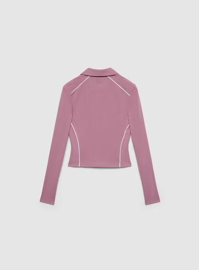 Felpa sportiva con zip e profili a contrasto