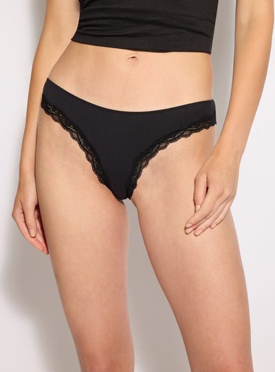 Pack 2 slip brasiliana con bordo in pizzo