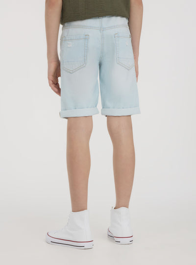 Shorts di jeans chiari con strappi