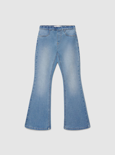 Jeggings a zampa con vita elasticizzata