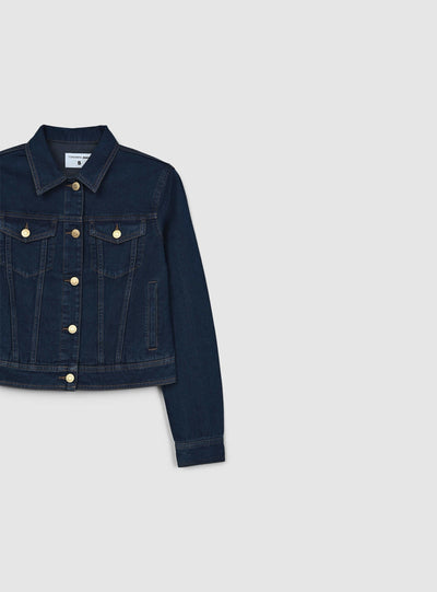 Giubbino di jeans scuro con tasche