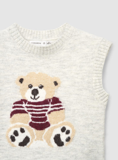 Gilet in maglia con orsetto