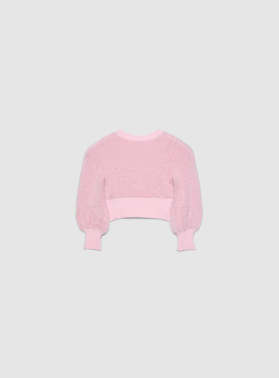 Maglia crop effetto pelo a tinta unita