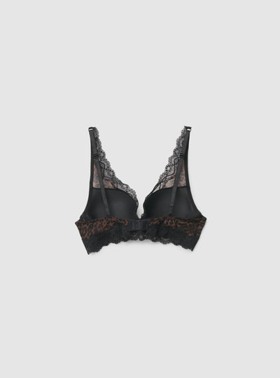Reggiseno a fantasia animalier con pizzo