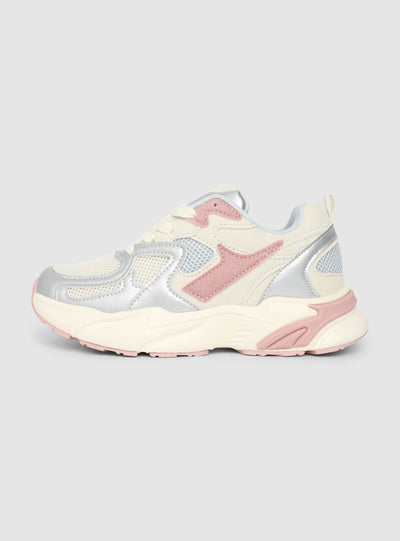Sneakers con inserto a rete e suola chunky