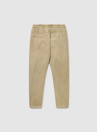 Pantaloni jogger in drill con coulisse