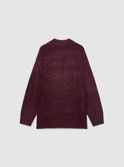 Cardigan aperto con micro paillettes