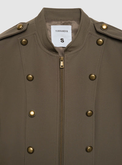 Giacca corta stile militare con zip