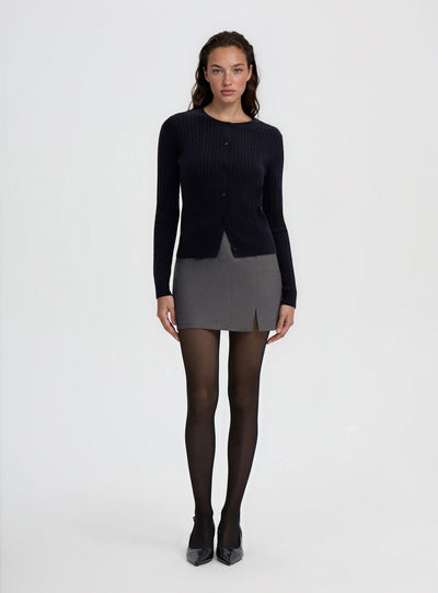 Cable-knit cardigan with buttons