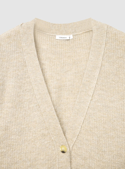 Cardigan con scollo a V e tasche applicate