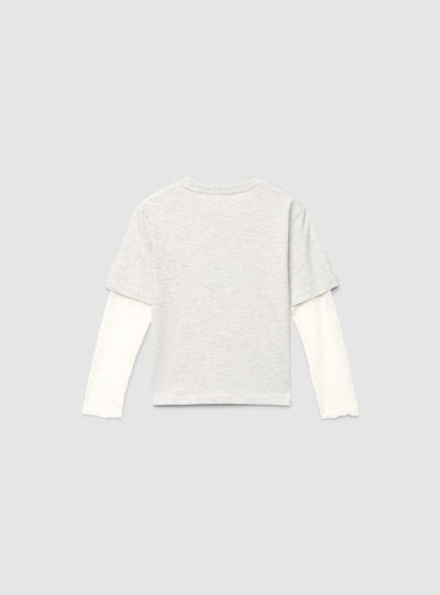 T-shirt a maniche lunghe con stampa e applicazioni