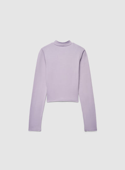 T-shirt crop a lupetto tinta unita