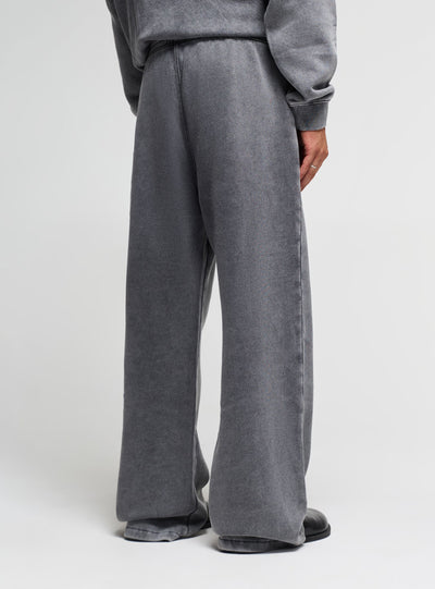 Pantaloni tuta maxi wide leg con stampa e patch