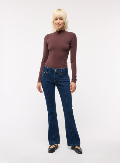 Solid-colour polo-neck T-shirt