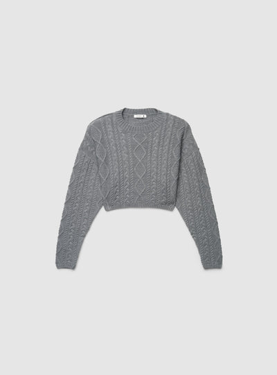 Maglia crop ampia a trecce