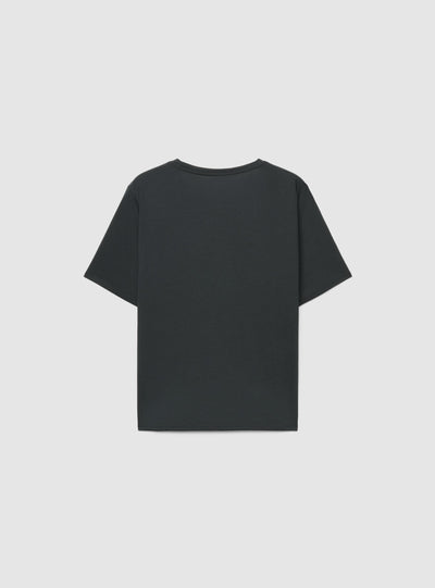 T-shirt con stampa grafica e applicazione