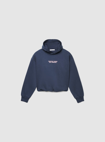 Felpa crop con cappuccio e scritta