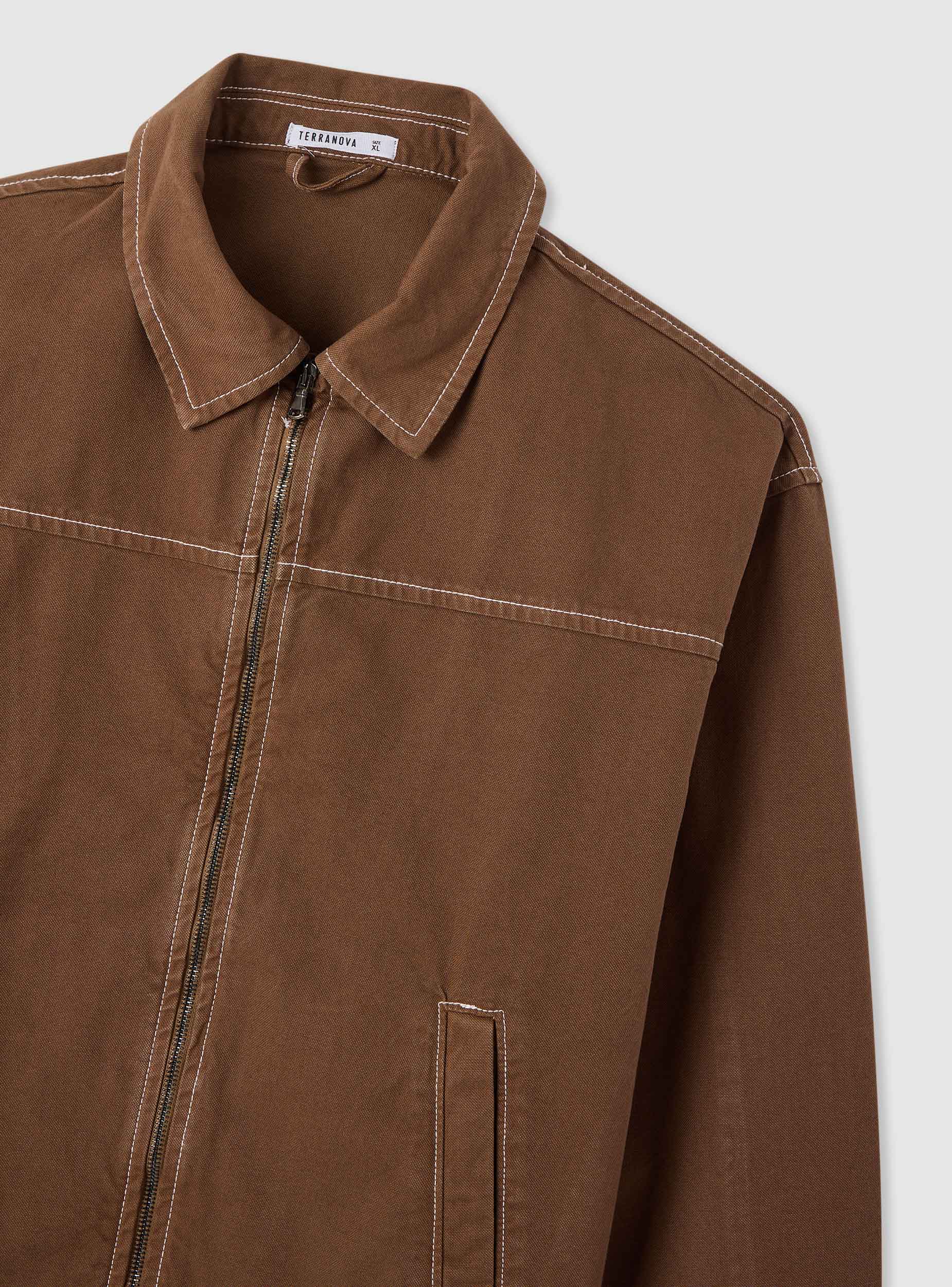 Cropped workwear jacket with zip - Terranova