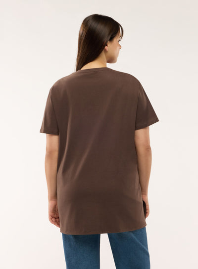 T-shirt maxi a tinta unita