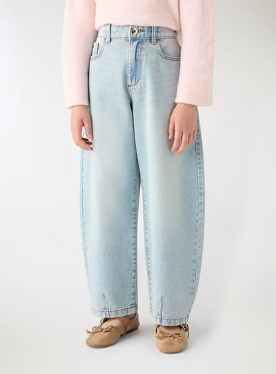 Jeans balloon a tinta unita